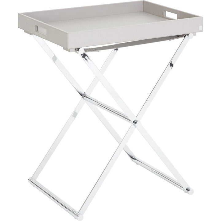 JOOP! HOMELINE, Beistelltisch klappbar mit Tablett XL, Grau u. Chrom
