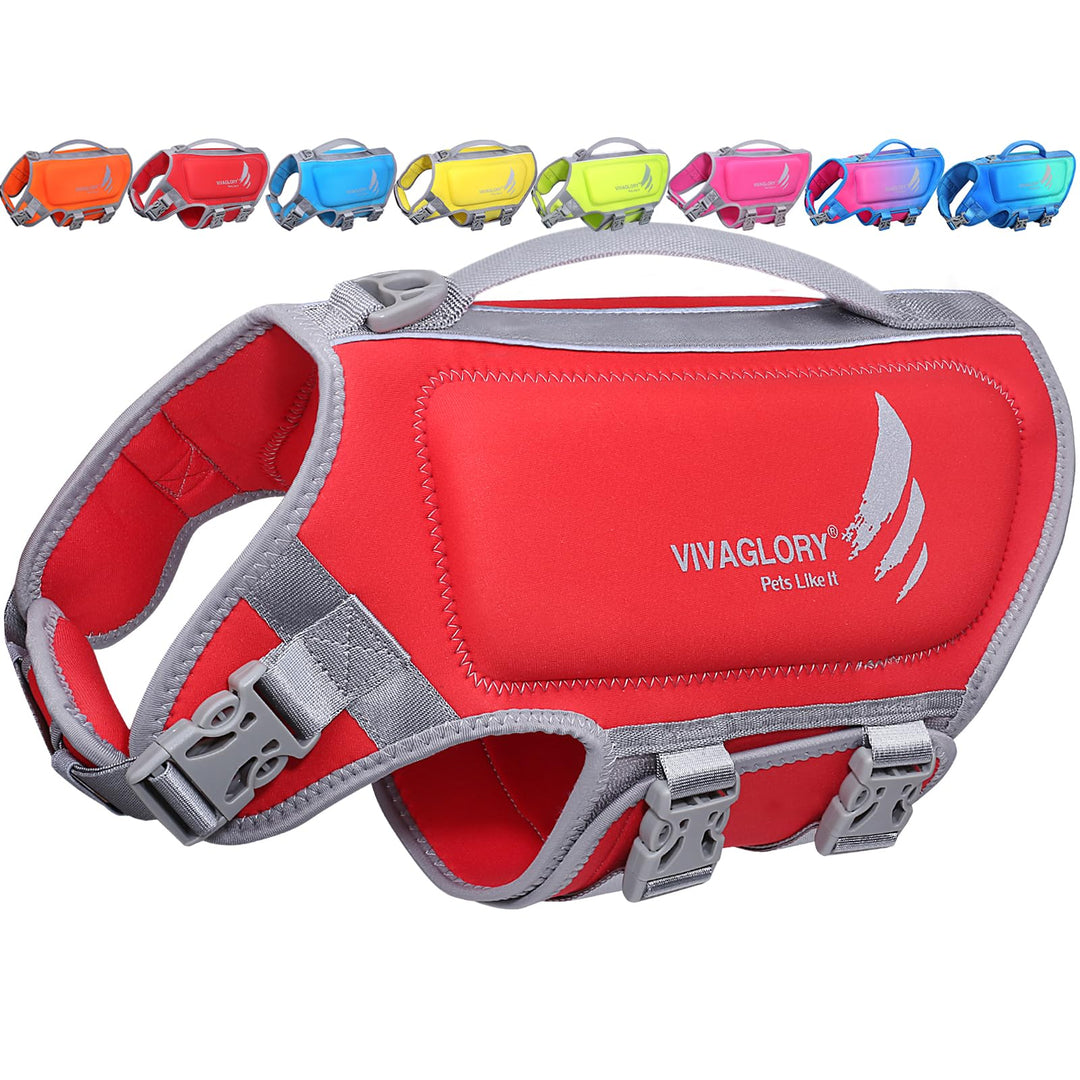 VIVAGLORY High Buoyancy Schwimmweste Hund, Rettungsweste, Hundeschwimmweste für Bootfahren, Schwimmh