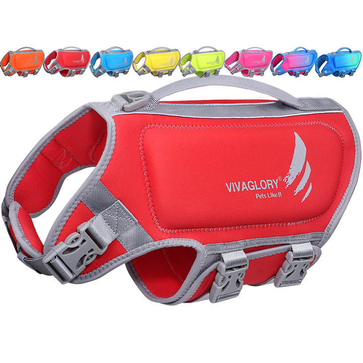 VIVAGLORY High Buoyancy Schwimmweste Hund, Rettungsweste, Hundeschwimmweste für Bootfahren, Schwimmh