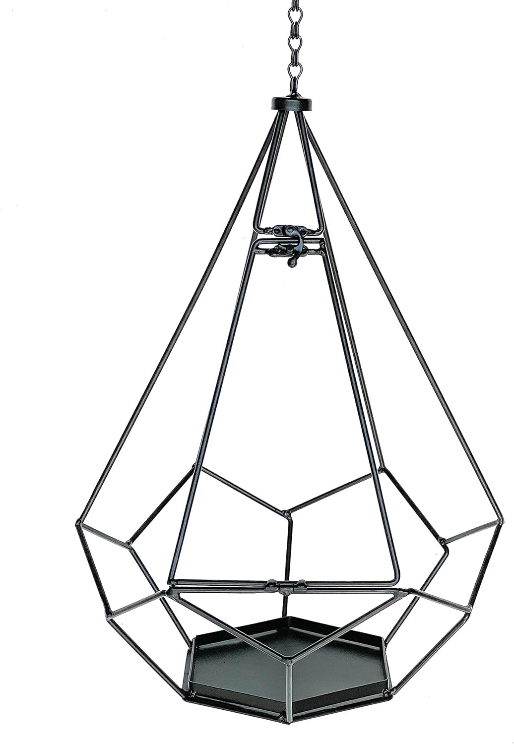 DanDiBo Blumenampel Innen Metall Wand Hängepflanzen 82 cm 96075 L mit Tür 6 Ecken Pflanzenhänger Blu