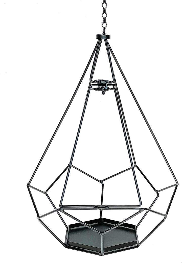 DanDiBo Blumenampel Innen Metall Wand Hängepflanzen 82 cm 96075 L mit Tür 6 Ecken Pflanzenhänger Blu