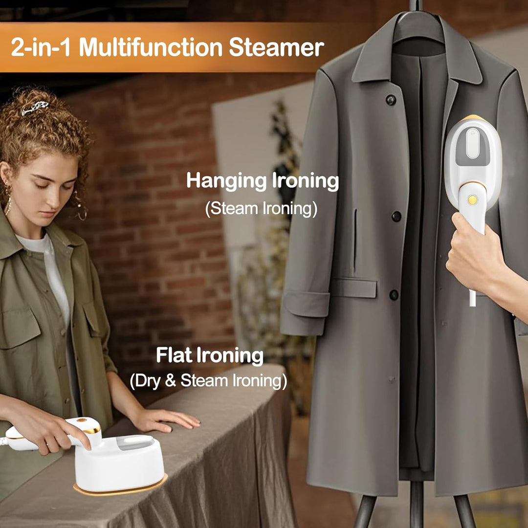 Steamer Dampfglätter & Bügeleisen 2-in-1 Trockene & Nassanwendung, 3 Dampfstufen, 120ml Wassertank –