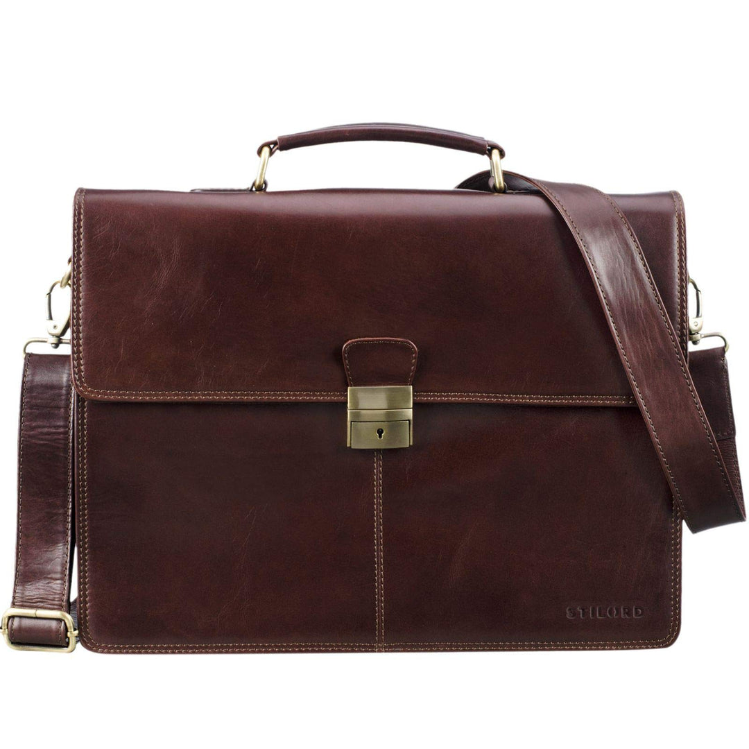 STILORD 'Edward' Herren Aktentasche Dokumententasche Laptoptasche Business Büro Tasche mit Schulterg