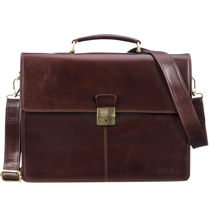 STILORD 'Edward' Herren Aktentasche Dokumententasche Laptoptasche Business Büro Tasche mit Schulterg