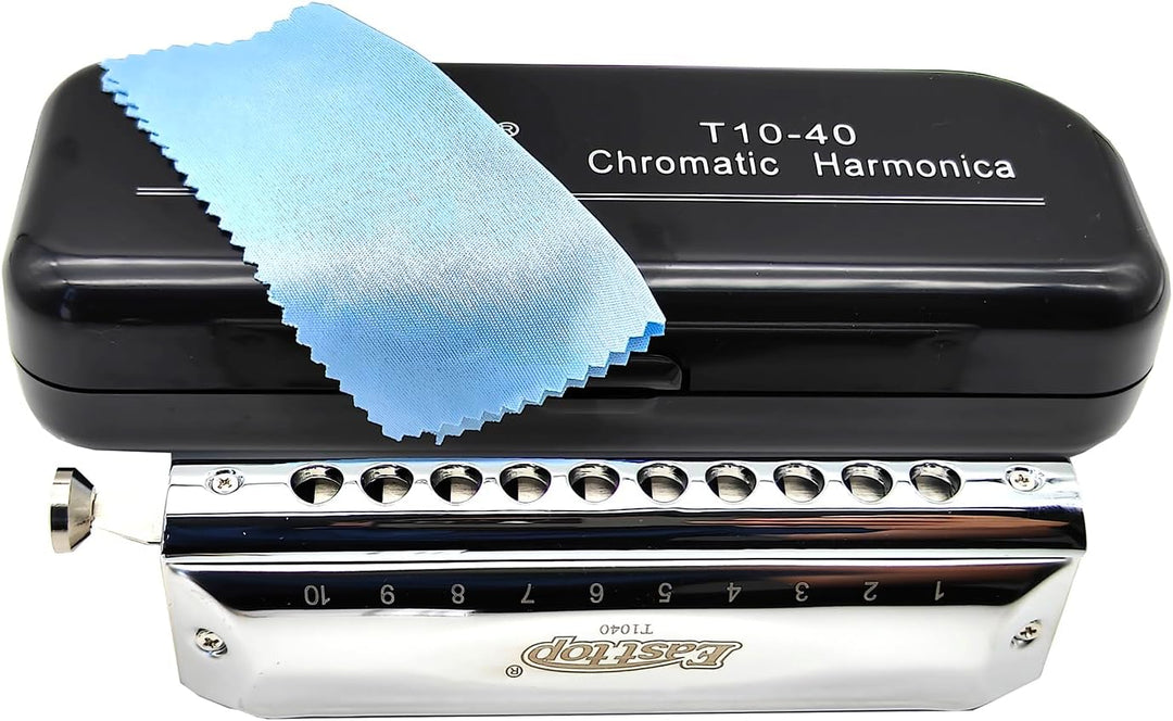 Professionelle chromatische Mundharmonika, 10 Löcher, 40 Töne, Tonart C, Musikinstrumente für Erwach