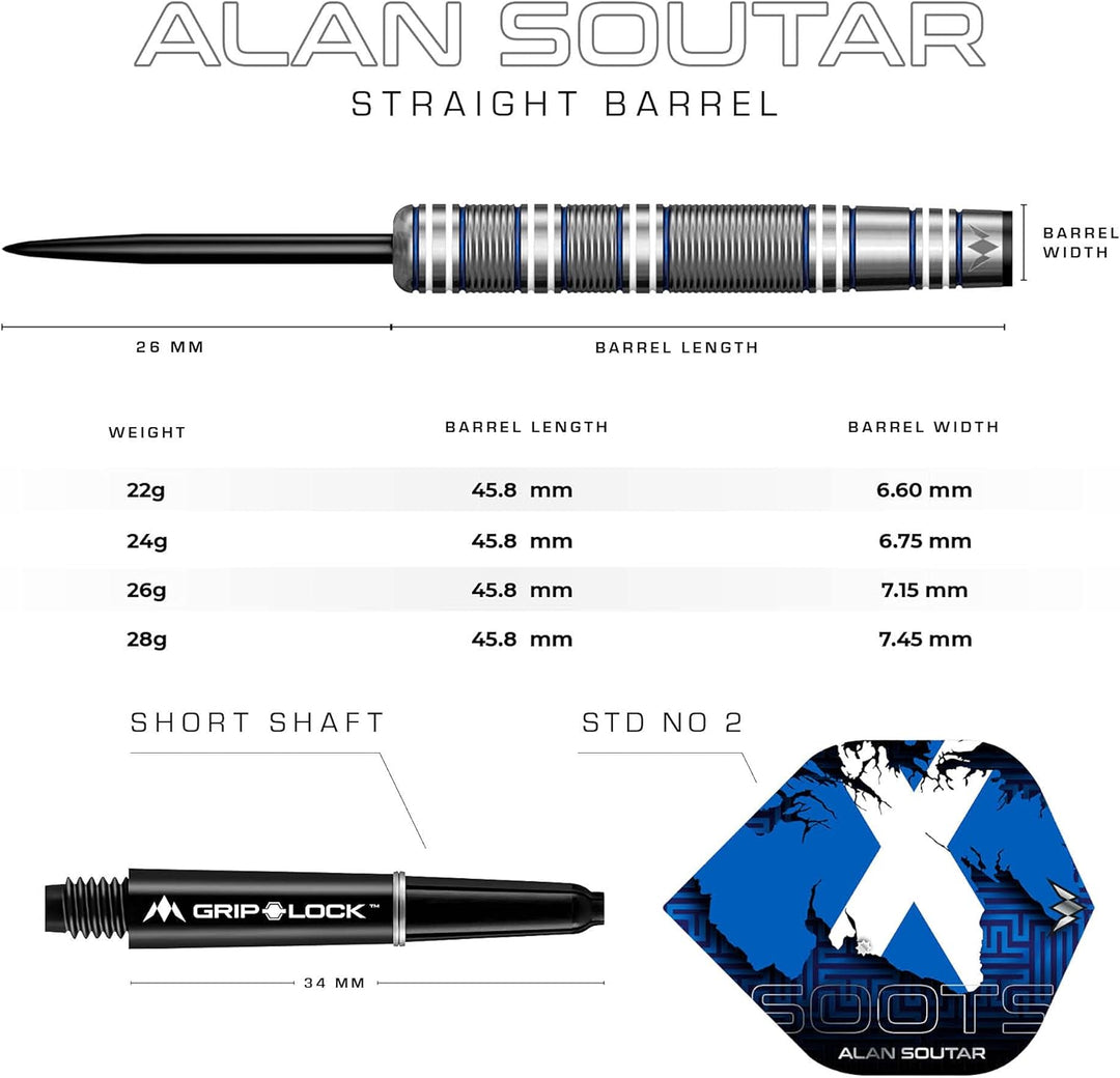 Mission Alan Soutar Blue & White 90% - Steeldarts 26 Gramm