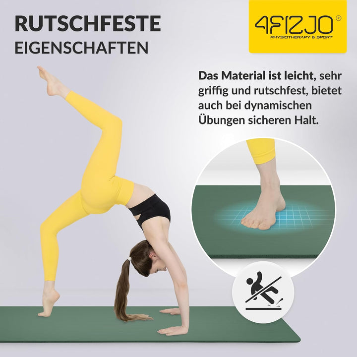 Fitnessmatte mit Tragegurt, Abm. 180x60 cm, NBR-Schaumstoff, Rutschfest, Komfort, In &amp; Outdor, Pilat