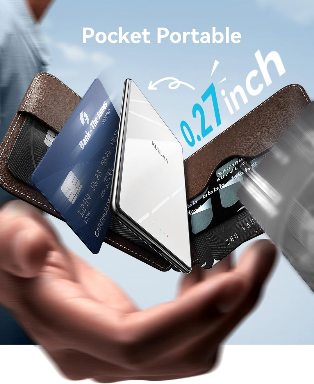 Power Bank Ultra Slim,MagSafe PowerBank 5000mAh 6.9mm,PD20W Kleine Powerbank Magnetische Wireless Ex