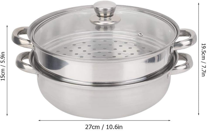Töpfe aus rostfreiem Stahl, 27 cm 2-lagiger Dampfgarer mit Doppelkochersuppe
