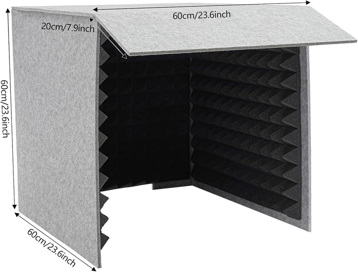 Vocal Booth Tragbare Schalldichte Kabine Schallabsorption Schalldichte Gesangskabine 60*60*60cm, 50m