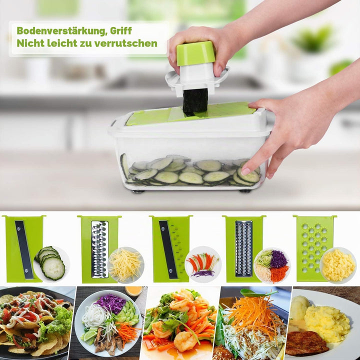 Multifunktions-Mandoline, 23 Stück, Küchenhobel, Gemüseschneider, manuell, Würfel, Tomaten, Kartoffe