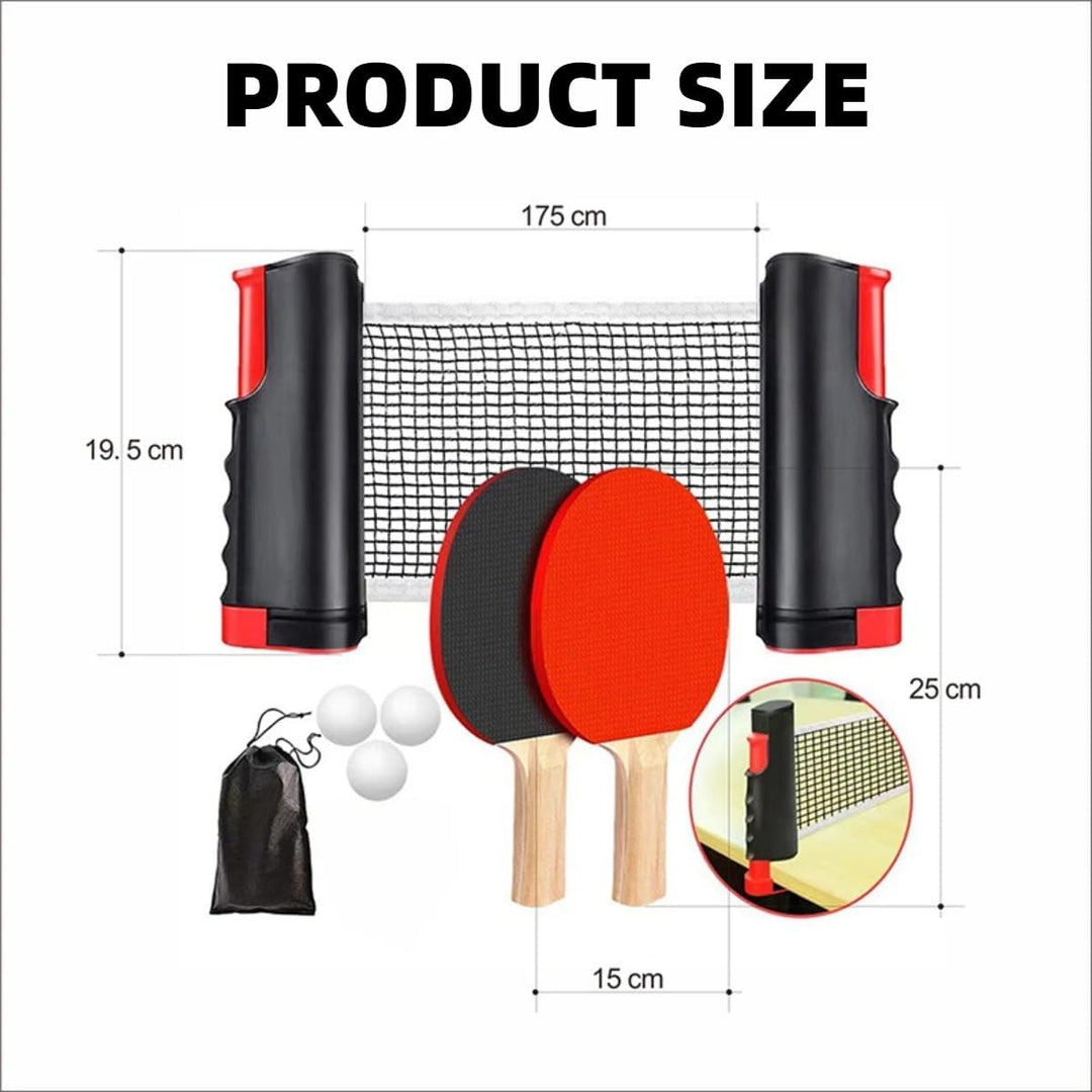 Tischtennisschläger Set mit Einziehbarem,Tischtennis Netze Set mit Einziehbarem Netz Ideal für Indoo