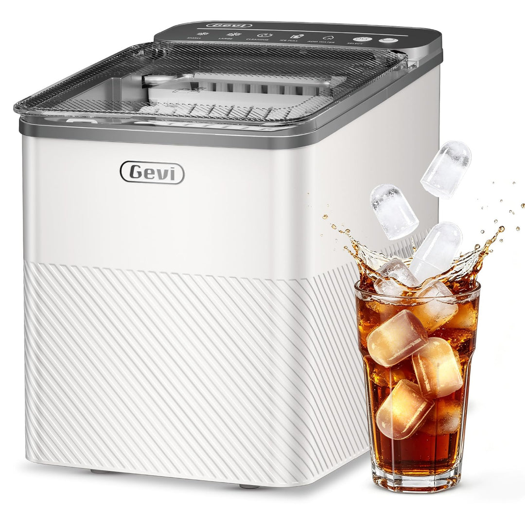 GEVI Klein Eiswürfelmaschine Crushed Ice - Eiswürfelmaschine Mini Selbstreinigend, 9 Eiswürfel in 6