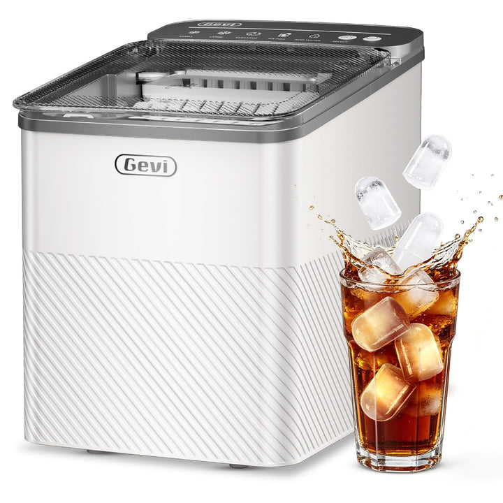 GEVI Klein Eiswürfelmaschine Crushed Ice - Eiswürfelmaschine Mini Selbstreinigend, 9 Eiswürfel in 6