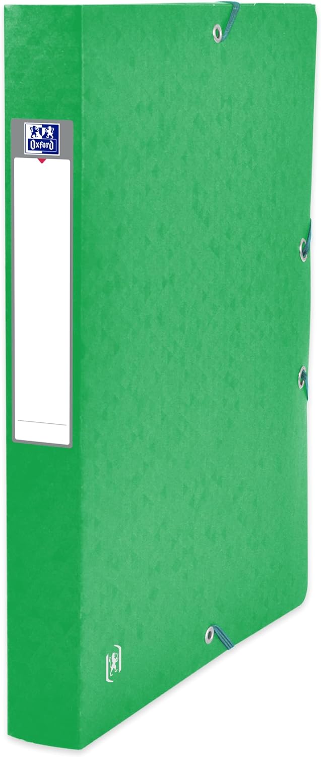 Oxford Sammelbox A4, aus Karton, 4 cm Rückenbreite, rot, 9 Stück 4 cm Rückenbreite grün, 4 cm Rücken