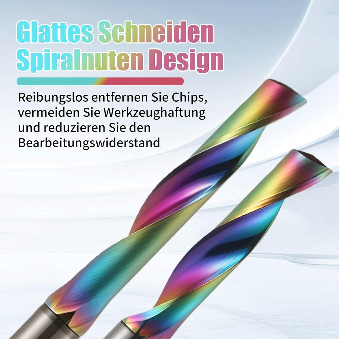 3 PCS CNC-Fräser für Aluminium mit einer Nut, 4mm Schaft Schaftfräser Spiralfräser Bit VHM mit DLC-B