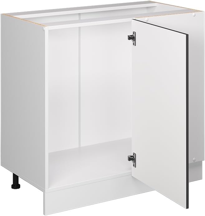 Vicco Eckunterschrank R-Line, Weiss Landhaus/Weiss, 86 cm ohne Arbeitsplatte Weiss Landhaus Eckschra