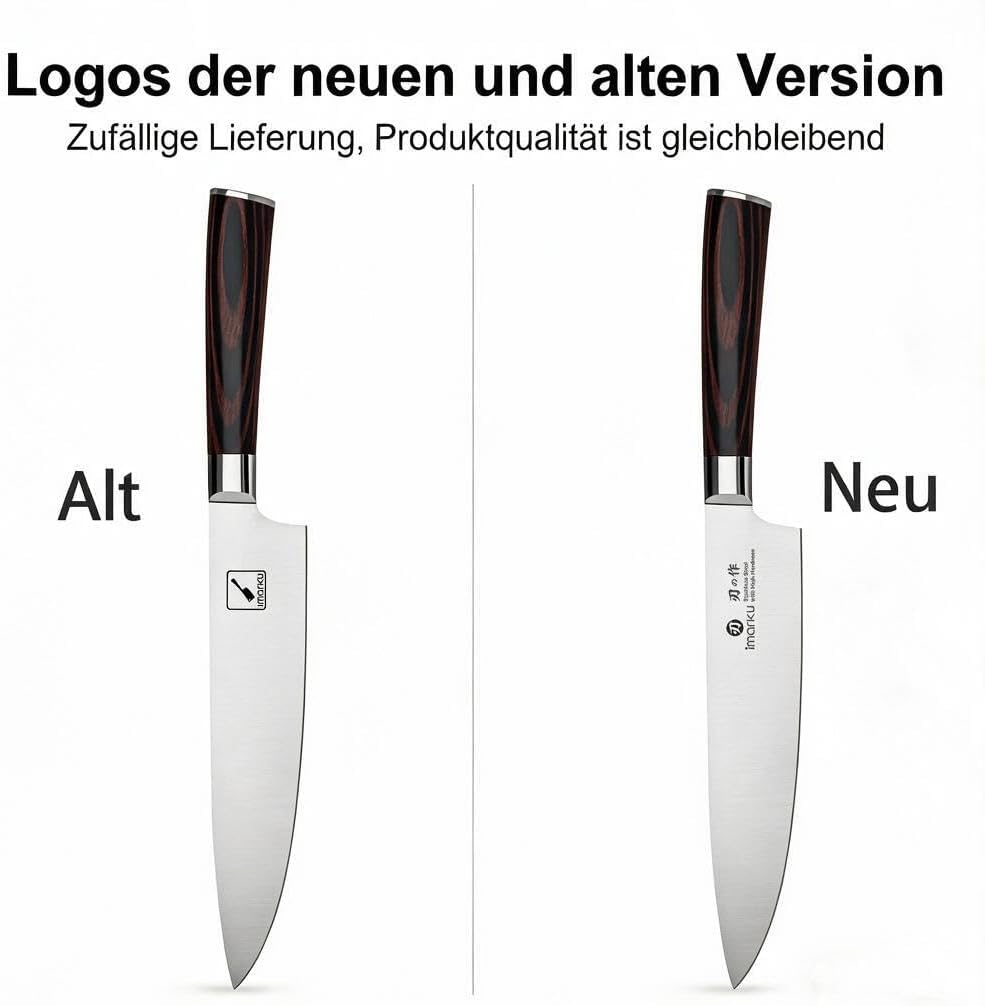 Kochmesser-imarku 20cm Profi Küchenmesser Chef Messer Allzweckmesser aus Carbon-Edelstahl, Ultrascha