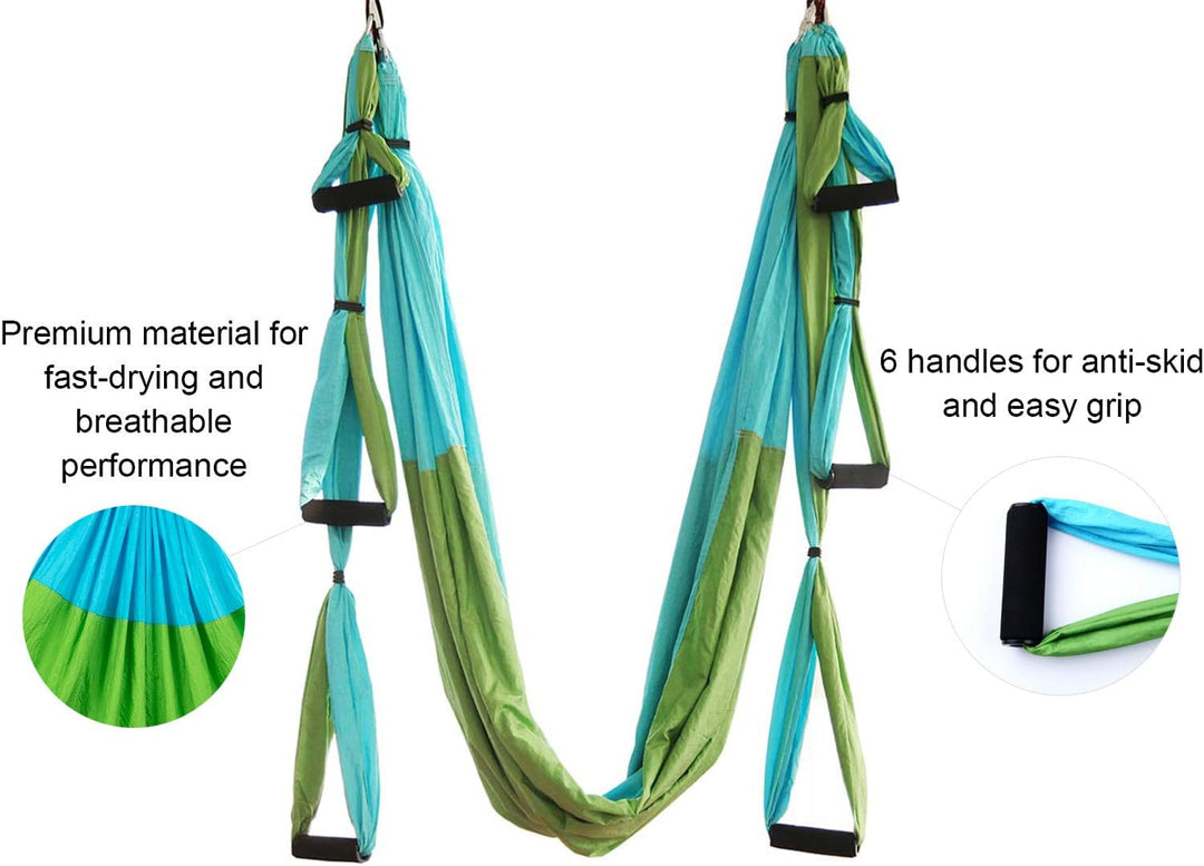 Yoga Hängematte Set Aerial,Aerial Yogatuch,Aerial Yoga Hammock Swing mit Tragetasche und Verlängerun
