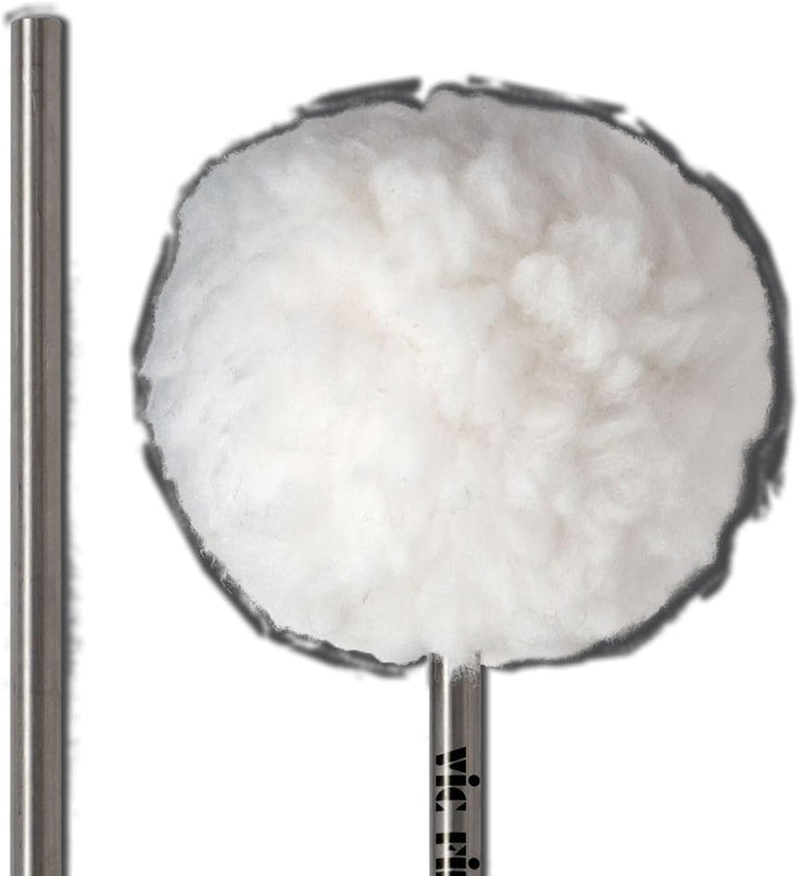Vic Firth VicKick Bass Drum Beater - Medium Felt Core Covered with Fleece, Oval Head, Fleece