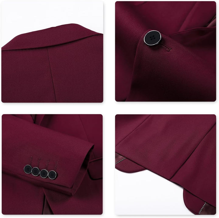 Allthemen Anzug Herren Slim Fit 3 Teilig Anzüge Modern Herrenanzug 3-Teilig Sakko Hose Weste für Bus
