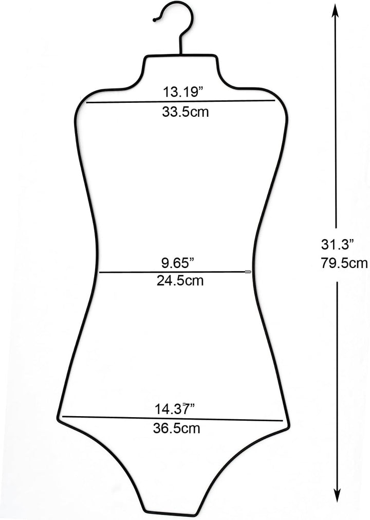 Bikini Badeanzug Aufhänger Draht Körperform Display Unterwäsche hänger 10 PCS (Schwarz), Schwarz