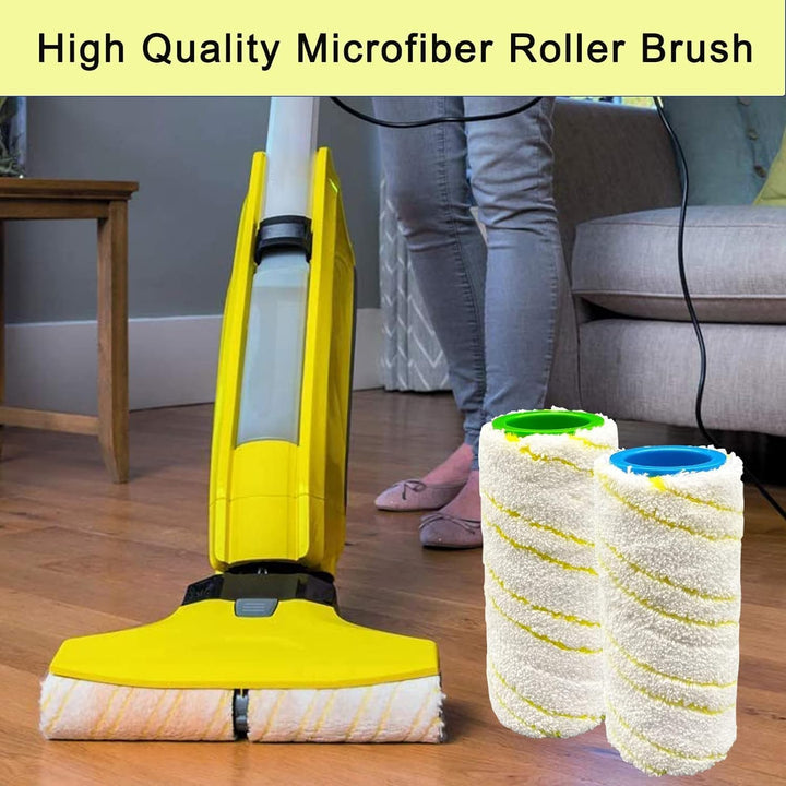 4 Stück Ersatzrollen für Kärcher FC7 FC5 FC3 FC3D, Microfaser Walzenset für Karcher EWM 2 Cordless E