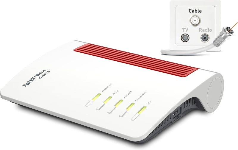 AVM FRITZ!Box 6670 Cable (DOCSIS-3.1-Kabelmodem, 2x2 Wi-Fi 7 mit 2.880 MBit/s (5 GHz) und 720 MBit/s