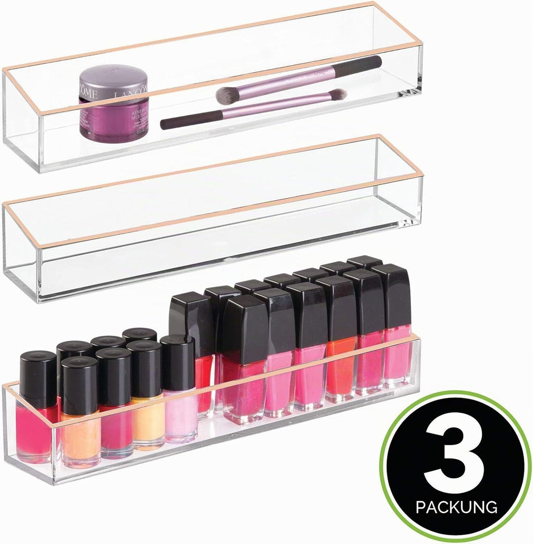 mDesign Kosmetik Organizer – Aufbewahrungsbox für Lippenstift, Lidschatten, Pinsel &amp; Co. – Schminkau
