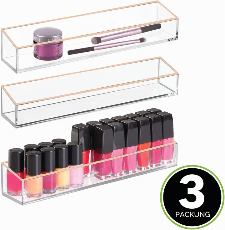 mDesign Kosmetik Organizer – Aufbewahrungsbox für Lippenstift, Lidschatten, Pinsel &amp; Co. – Schminkau