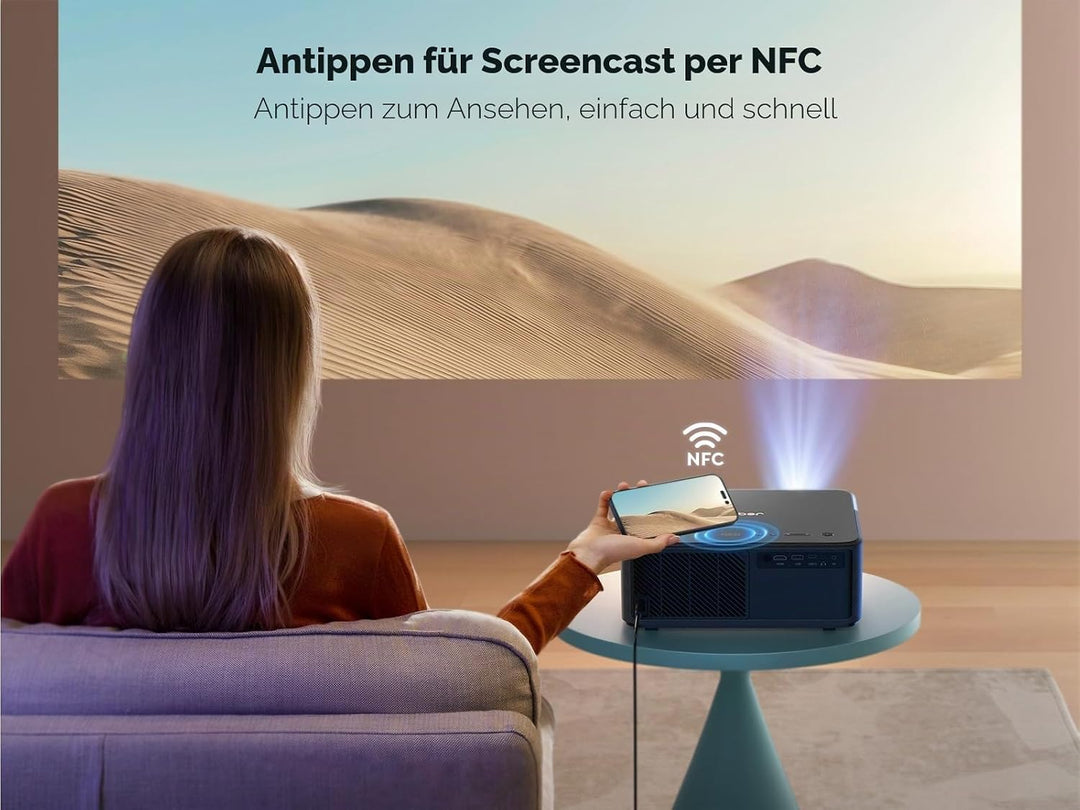 Beamer 4K Heimkino mit Sound by JBL, Dolby Audio, Android TV 12.0, NFC Screencast, Autofokus, Auto T