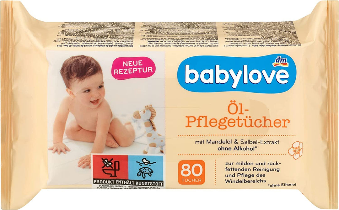 Babylove Artikel (400 Tücher (5x80St), Babylove Ölpflegetücher) 5 stück (1er Pack) Babylove Ölpflege