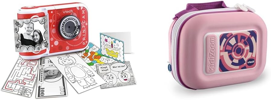 VTech KidiZoom Print Cam – Sofortbild-Kinderkamera mit Druckfunktion, Selfie- und Videofunktion, 4-1