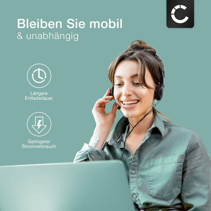 CELLONIC, Akku für Headset kompatibel mit Plantronics Savi W740, Savi 440, Savi 740 (140mAh, 3.7V) 2