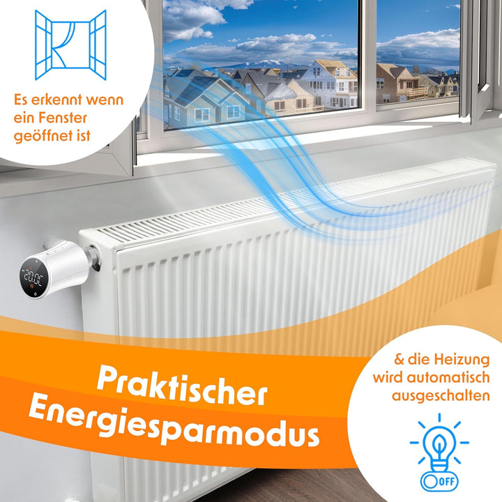 KESSER® Heizkörperthermostat 4er Set WiFi Heizungsregler | Heizungsthermostat WLAN mit Smart Home Ap