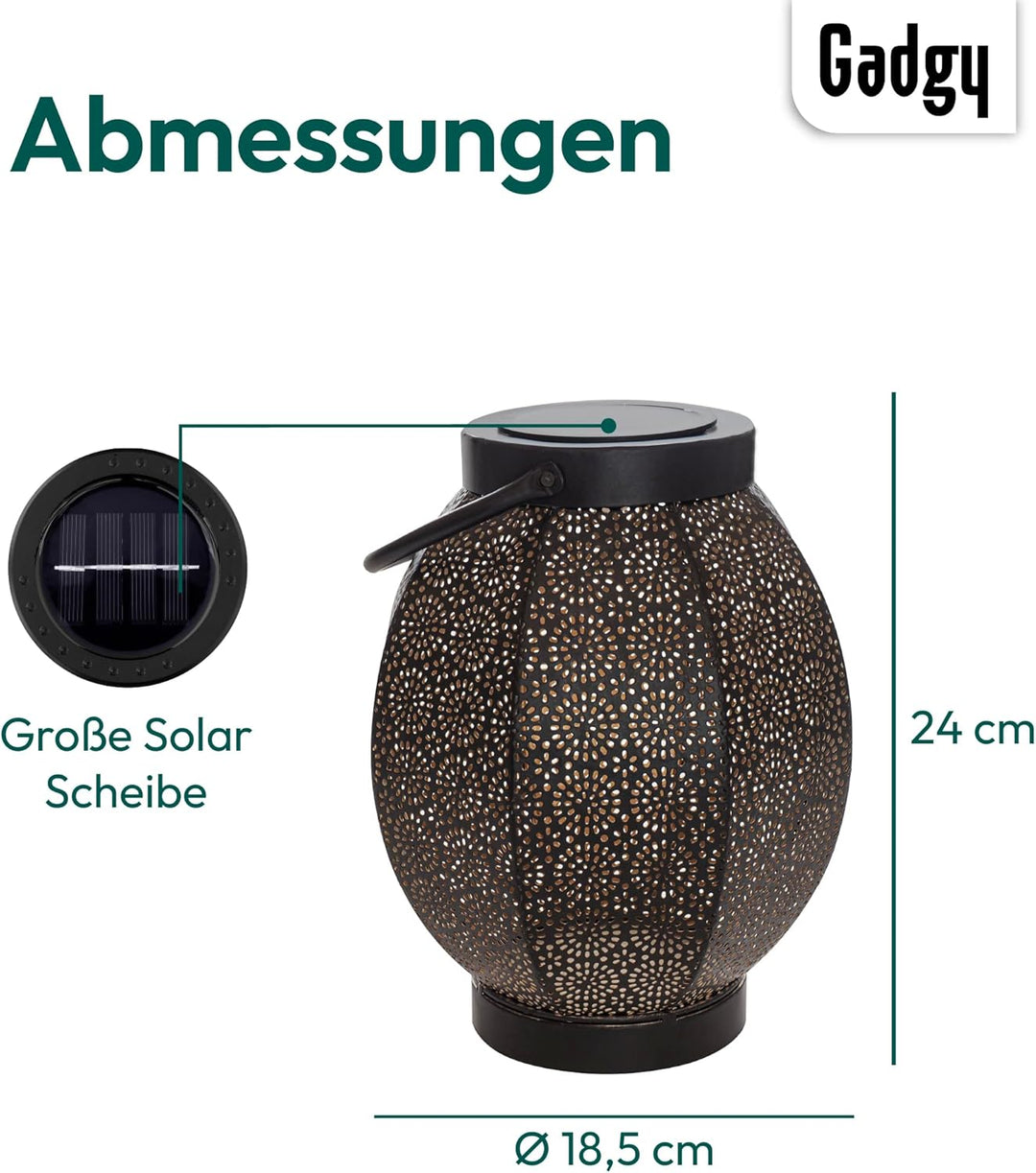 Gadgy Solar Laterne Aussen Blume | LED Solarlaterne für Aussen | Terassendeko Für Draussen | IP65-Wa