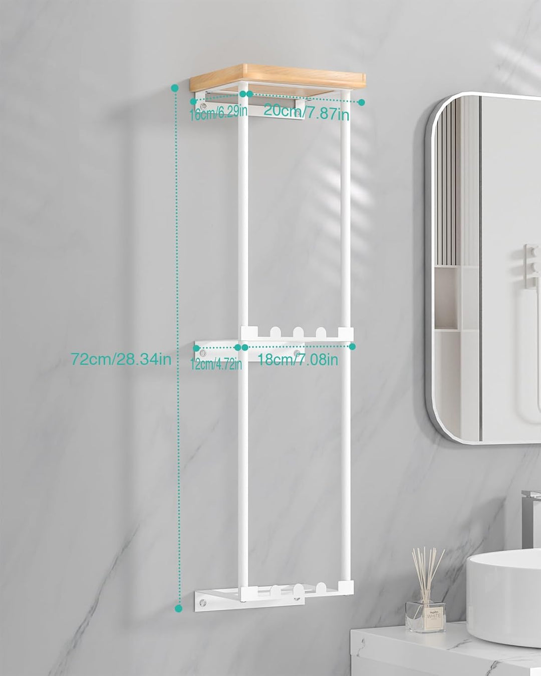 HapiRm Handtuchregal Badezimmer Badetuchhalter- Handtuchhalter Wand Montage, Handtuchständer mit Abl
