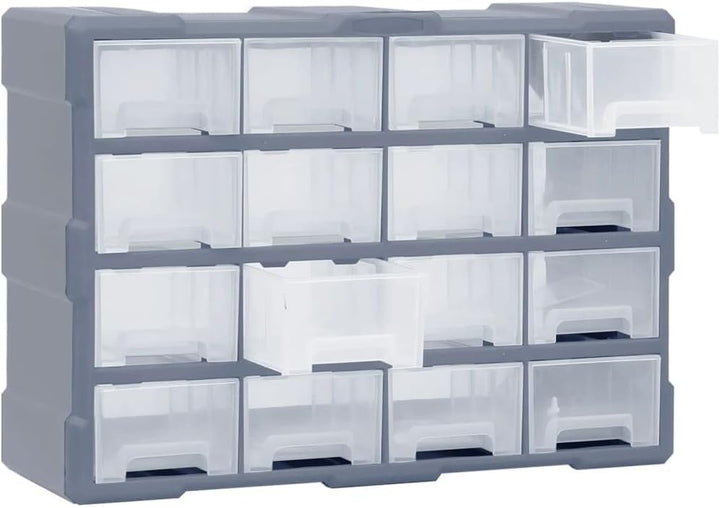 Myheimly Multi-Schubladen-Organizer 16 Schubladen 52x16x37 cm Grau 16 Schubladen, Grau 16 Schubladen