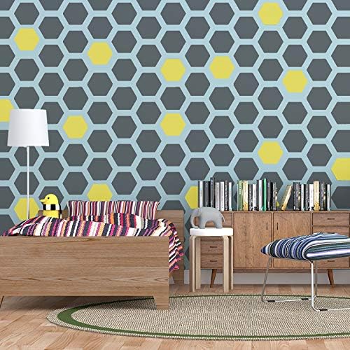NAKLEO Wiederverwendbare Kunststoff-Schablonen - 59x95cm - Bienenwabe Hexagon Geometrisch - Grosse W