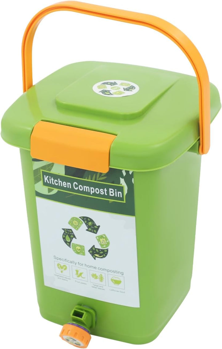 Biomülleimer Küche 10 Liter, Komposteimer mit Deckel, Bio Mülleimer für Gemüsereste, Obstschalen, Sp