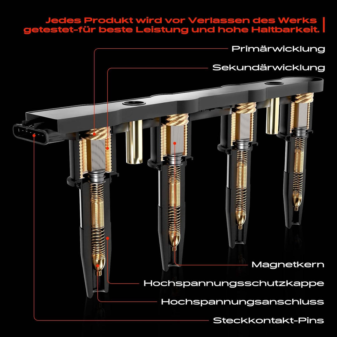 Zündspule Zündmodul Zündkerze für C2 JM_ C3 I FC_ C4 LA_ 1007 KM_ 206 2A/C 2E/K 207 WA_ WC_ 307 3A/C
