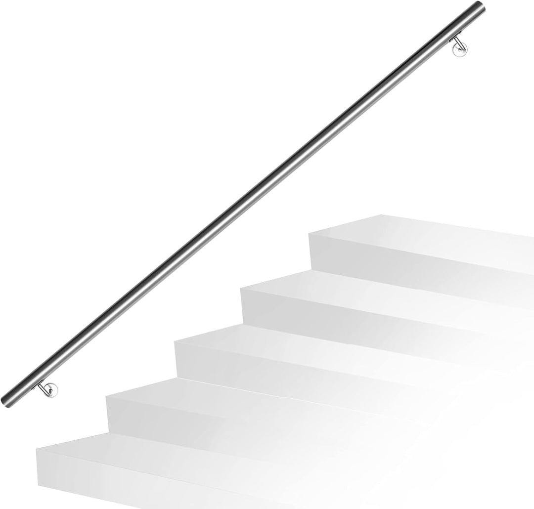 Daromigo Edelstahl Handlauf Treppengeländer Geländer Wandhandlauf Wand Treppe mit Wandhalterung und