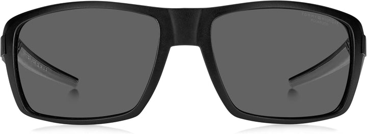 Tommy Hilfiger Unisex Sunglasses 62/18/120 Matte Black/Grey Polarized, 62/18/120 Matte Black/Grey Po