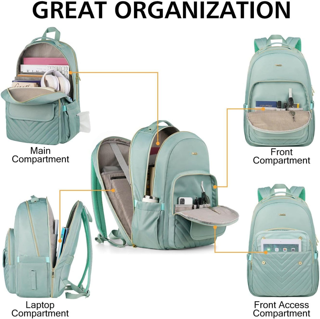 Rucksack Schule Mädchen Rucksack Damen,Schultasche Frauen Schulranzen 15.6 Zoll für Universität Stud