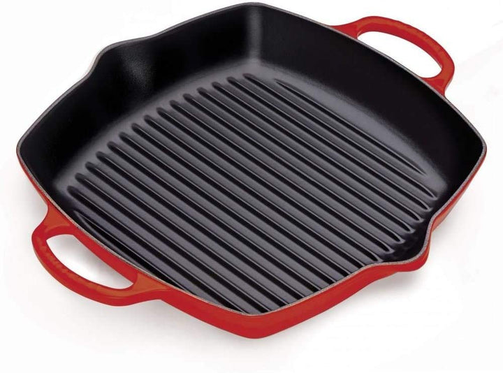LE CREUSET Signature Hohe quadratische Grillpfanne aus Gusseisen mit Hilfsgriff, für alle Herdarten