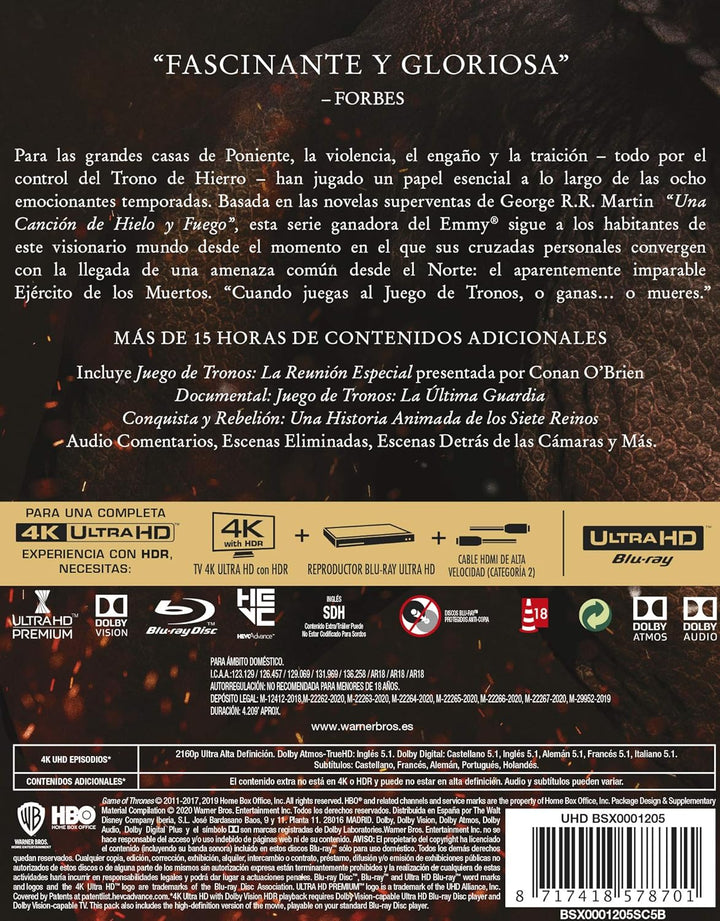 Game of Thrones - Juego de tronos (Serie completa) 4K Ultra-HD