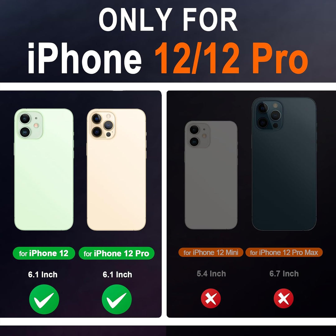 SHIELDON iPhone 12 Hülle, iPhone 12 Pro Handyhülle [Echtleder] [RFID-Sperre] [Kartenfach] [Magnet] [