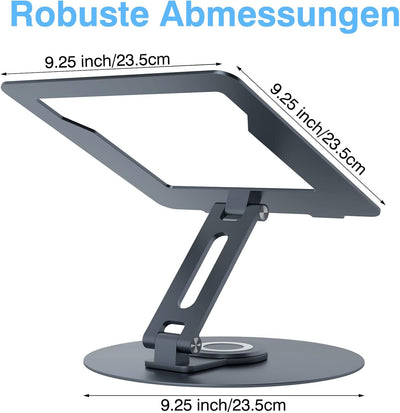 Epherie Laptop Ständer mit 360° drehbarem rundem Basis, Höhenverstellbarer ergonomischer Laptopständ