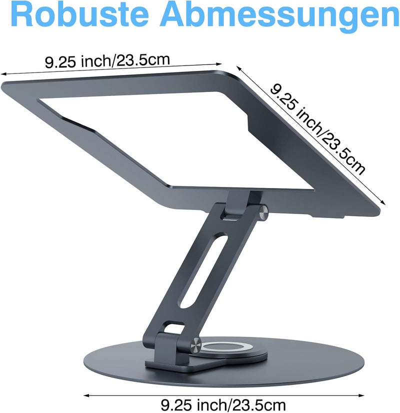 Epherie Laptop Ständer mit 360° drehbarem rundem Basis, Höhenverstellbarer ergonomischer Laptopständ