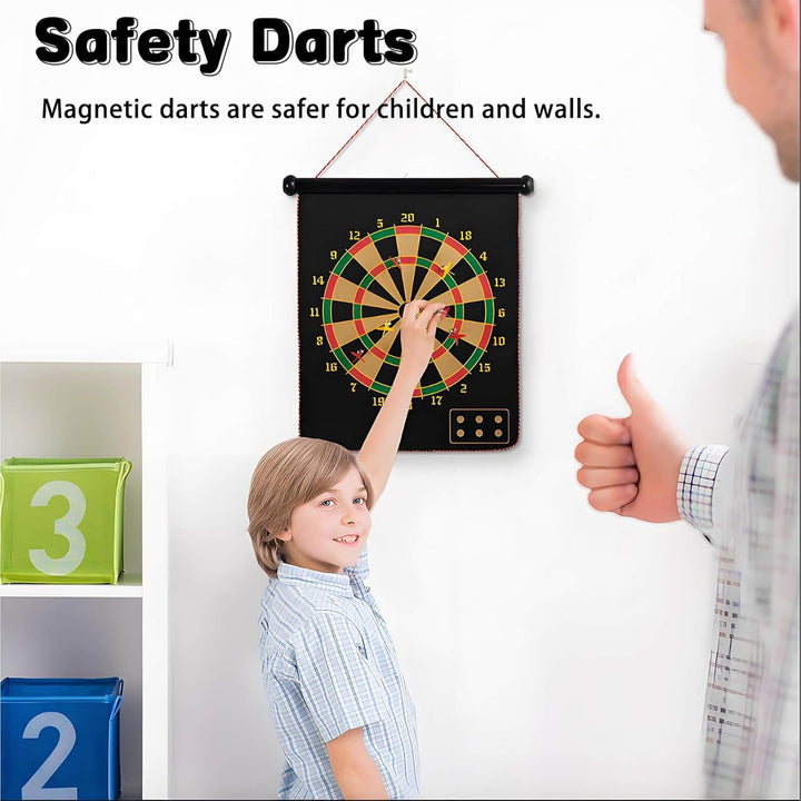 DxxD Dartscheibe Magnetisch Junge Spielzeug, 38cm Dart Wurf Spiel Scheibe Klett Sichere doppelseitig